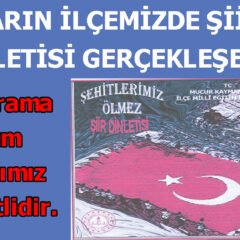 Yarın İlçemizde Şiir Dinletisi Gerçekleşecek